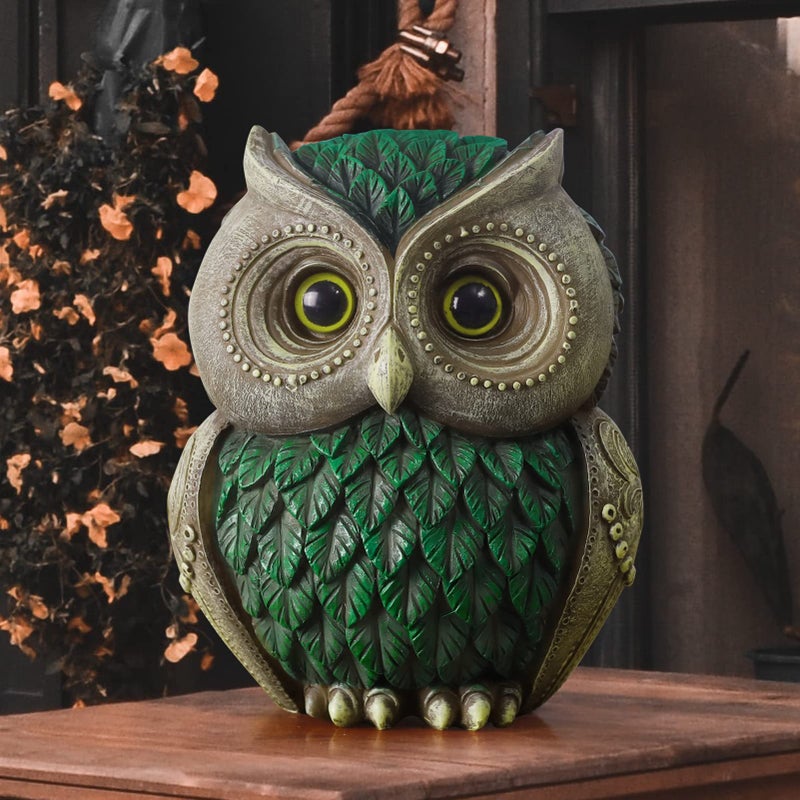 Artpaul Owl Decorations for Home Small Owl Decor Figurines Shelf Decor Home Office Living Room Decorations Birthday Gifts (Green) - Image 2